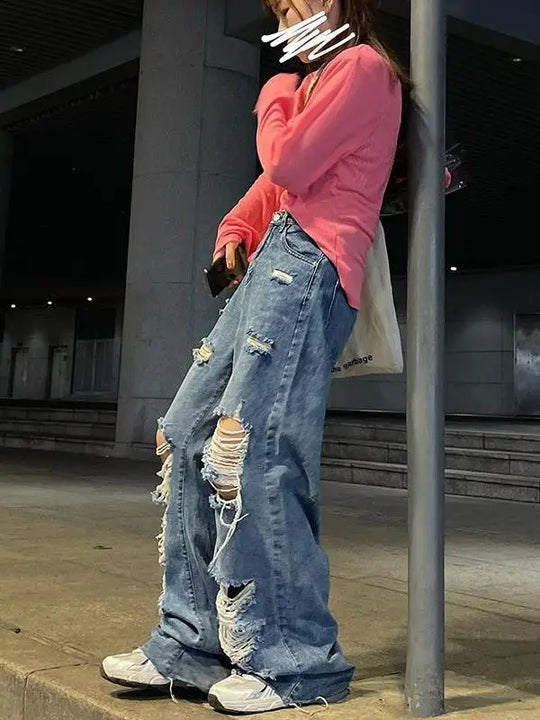 Baggy destroyed jeans
