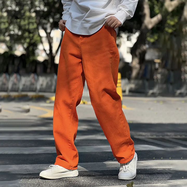 Wide orange jeans | Baggy Crew