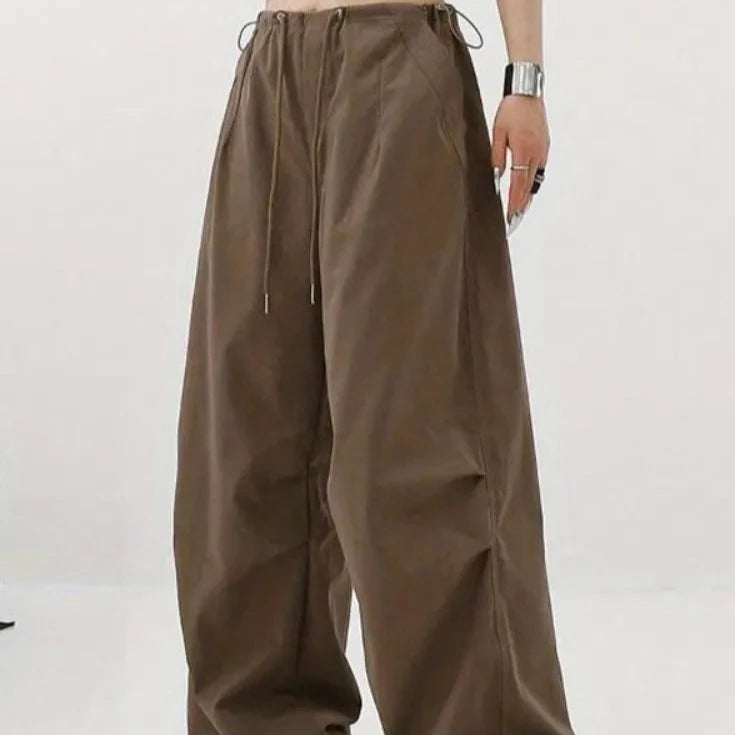 Pantalon parachute marron