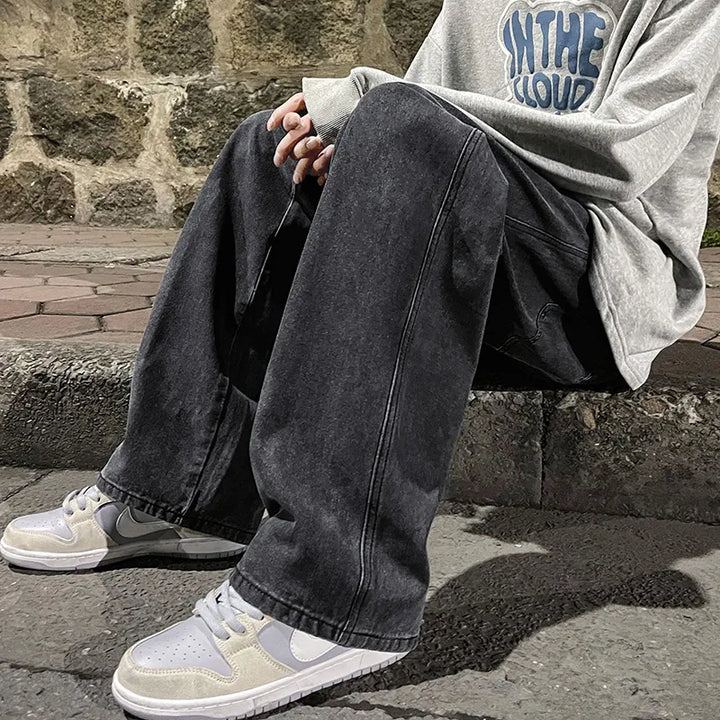 Jean baggy noir sale