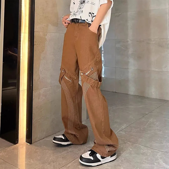 Jean large marron