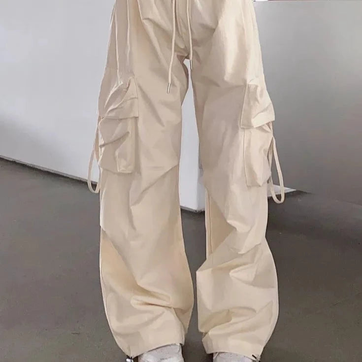 Pantalon parachute beige