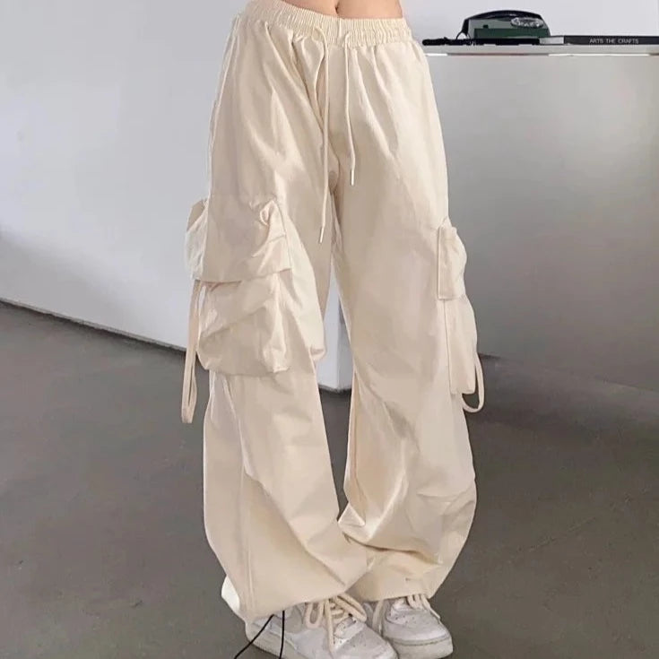 Pantalon parachute beige