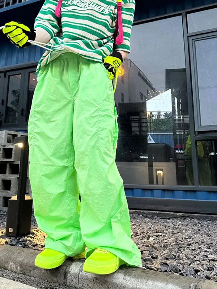 Pantalon parachute vert