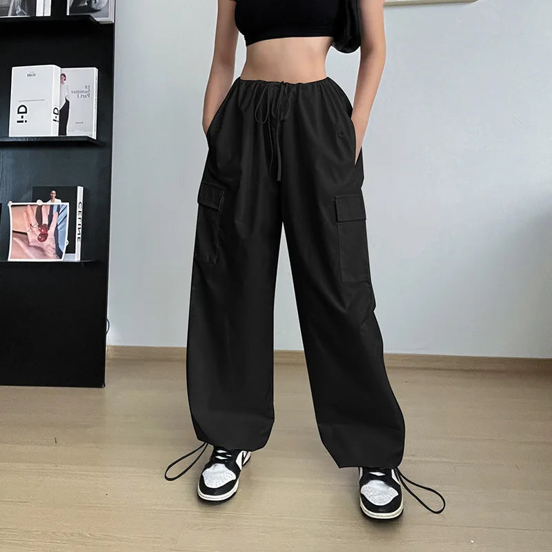 Pantalon parachute noir