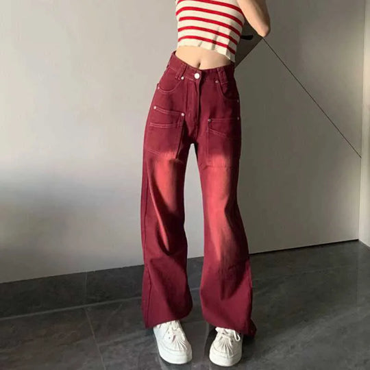 Jean large rouge