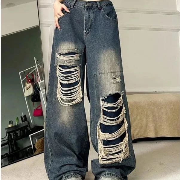 Baggy jeans with rips