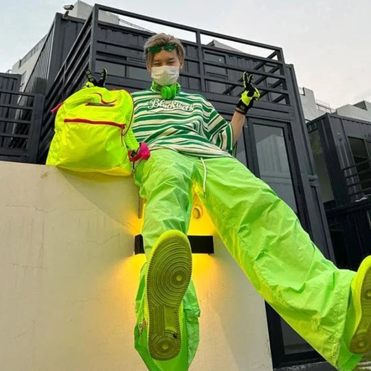 Pantalon parachute vert