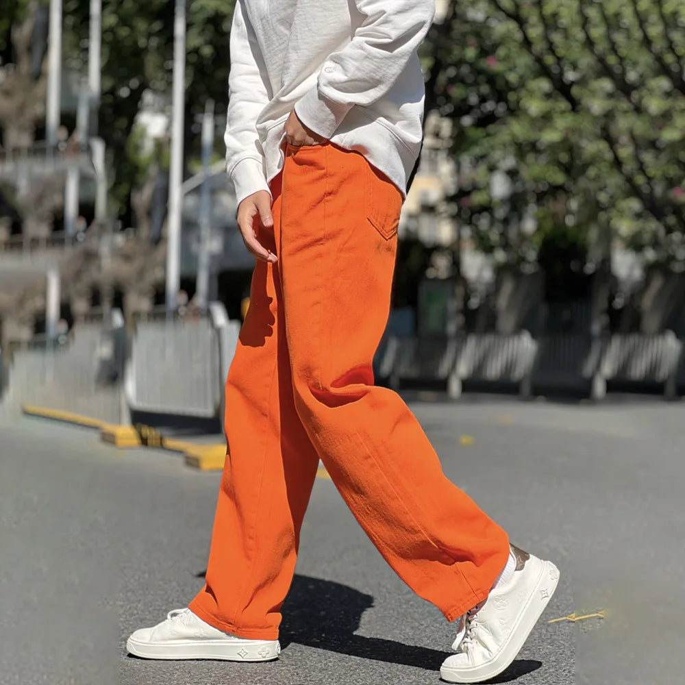 Wide orange jeans | Baggy Crew