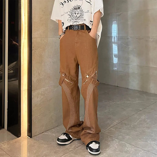 Jean large marron