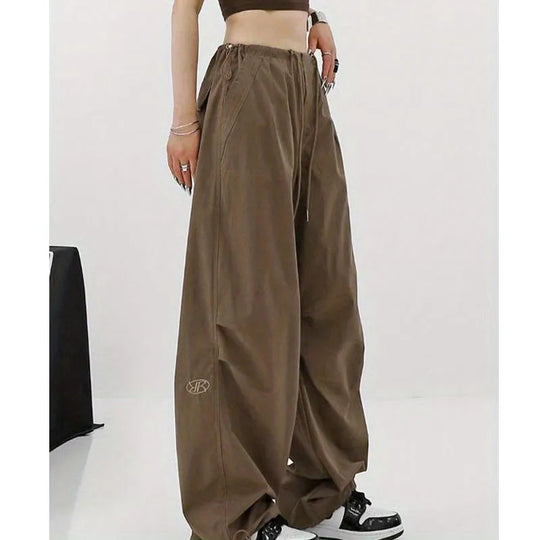 Pantalon parachute marron