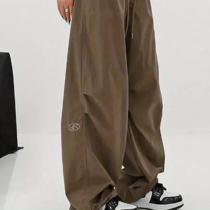Pantalon parachute marron